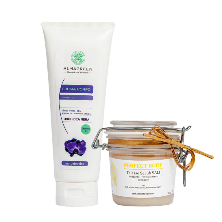 KIT CORPO THALASSO SCRUB SALI MARINI E CREMA IDRATANTE ALL'ORCHIDEA NERA